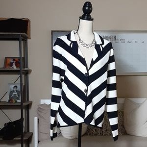 Grace White and Black Striped Blazer (XL)